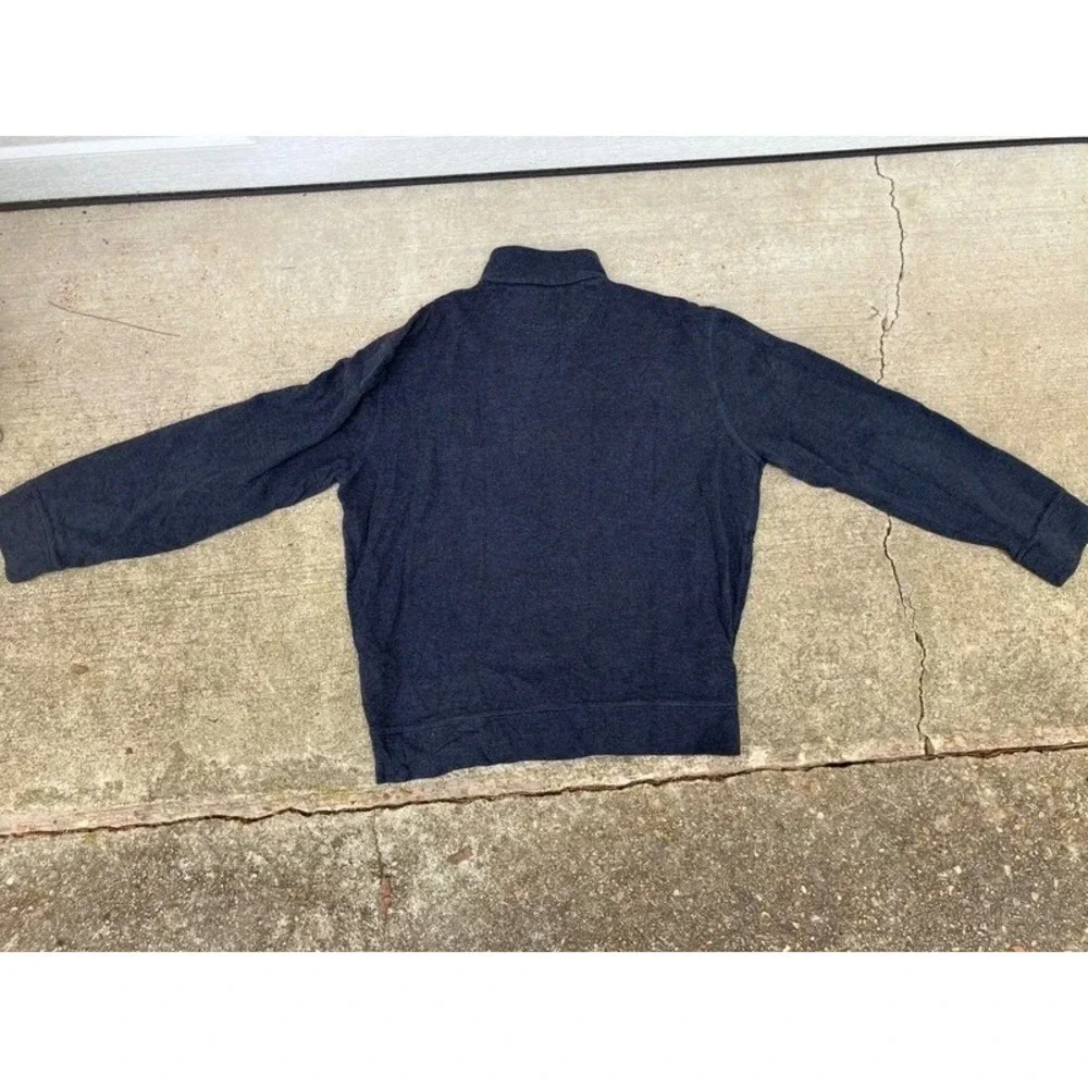 Polo Ralph Lauren Mens Medium Heather Grey Quarter Zip Cotton Pullover Sweater